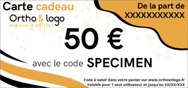 Carte cadeau 50 € d'Ortho & Logo